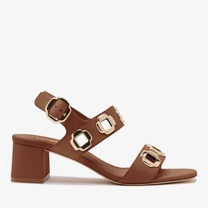 Larroude Milan Sandal In Caramel Leather